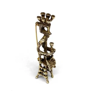 SELTENE Vintage AHARON BEZALAL Israel Modernist Sterling 3D SCHACHKÖNIG figurale Brosche - Bild 1 von 5