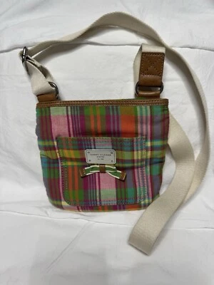 Vintage Cheerful Plaid Tommy Hilfiger Crossbody Shoulder Bag Cottagecore Preppy - Image 1 of 4