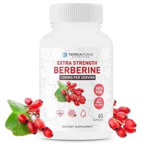 Pure Berberine - 1200mg Max Str, Supports Immune Function & Glucose Metabolism - Picture 1 of 8