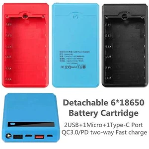 Detachable Soldering-free 6*18650 Power Bank Case Charging Shell Battery Box DIY - Picture 1 of 21