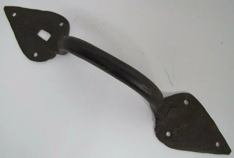 Antique Wrought Iron Door Handle key hole old used architectural hardware spear Cover