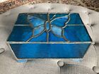 Stained Glass Butterfly Jewelry Box Trinket Box Large 