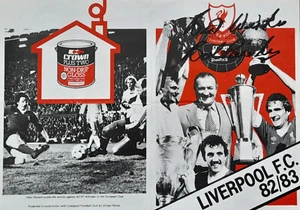 Cuadro de recuerdo firmado por Liverpool 1982-83 Bob Paisley Crown pinturas autógrafo certificado de autenticidad - Imagen 1 de 3