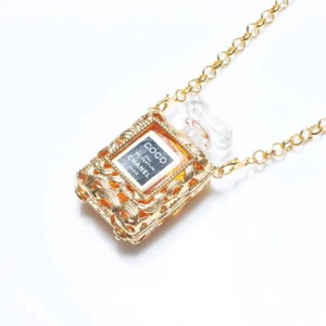 【CHANEL】 CHANEL Necklace Perfume Bottle COCO Perfume Case Gold - Picture 1 of 9
