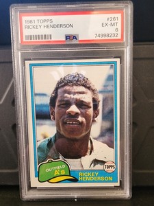 1981 TOPPS #261 Rickey Henderson PSA 6 EX-MT Fresh Grade