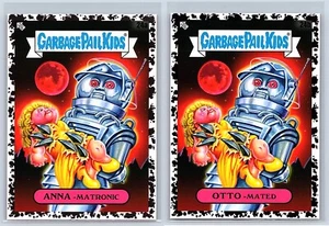 Tobor The Great Robot Garbage Pail Kids GPK 1954 Sci-Fi Spoof BLACK 2-Card Set - Picture 1 of 2