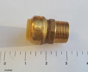 25 Stck. PASSFORM 3/4" Push Fit x 3/4" Stecker NPT Adapter, bleifreies Messing - Bild 1 von 6