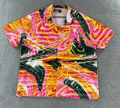 Camisa Puma Abotonada Para Hombre Talla XL Rosa Amarillo Scuderia Ferrari Race Crew Informal Foto 1 de 4