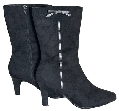 Botines Predictions negros a media pantorrilla imitación gamuza cinta plateada para mujer talla 8 Foto 1 de 4