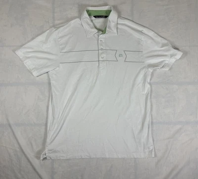 Polo de golf Travis Mathew manga corta para hombre XL Indian Canyons Resort blanco Foto 1 de 4