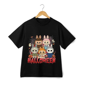 Halloween Horror T-Shirt - Cartoon Scary Character Graphic Tee Streetwear - Picture 1 of 21