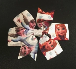 1 x FROZEN ANNA + ELSA HAIR BOW (APPROX. 3.2 INCHES WIDE) - WITH CLIP - Picture 1 of 1