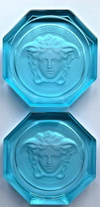 Rosenthal Versace Glass Drinks Coasters 2 BRAND NEW Boxed Wine Medusa Heads - Picture 1 of 19
