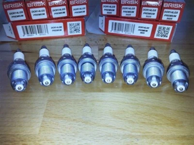 8x BRISK DOR14LGS High Performance Multipoint Silver Upgrade Racing Spark Plugs - Image 1 of 4