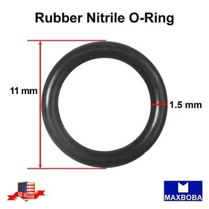Paquete de 5 juntas tóricas de goma de nitrilo 11x1,5 mm NBR Oring aceite de sellado resistente al calor - Imagen 1 de 3