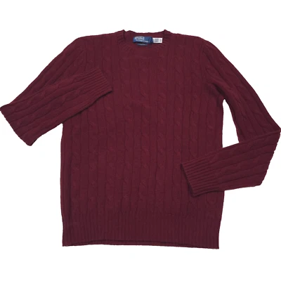 $498 Polo Ralph Lauren Iconic Cable Knit Red Cashmere Sweater Mens Size 2XL - Image 1 of 4