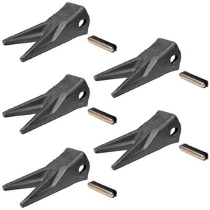 Titan Attachments Set of (5) 23WTL Bucket Twin Tiger Tooth Assembly - Picture 1 of 5
