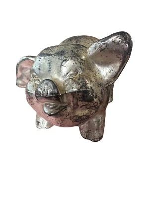 Hucha vintage de latón bronce feliz sonriente arco pátina decoración rústica pesada Foto 1 de 4