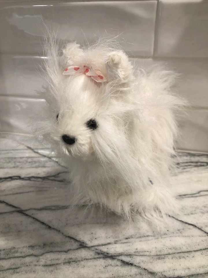 Ganz Webkinz Yorkie White Pink Bow Stuffed Animal Toy Plush *Free Ship* - Image 1 of 1