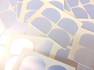 Confezione 60 43x32mm a Cupola Rettangolo Durevole Argento Plastica Adesivi - Foto 1 di 1