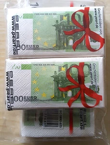Geschenkidee! - 10 Servietten und 20 Taschentücher im Motivdesign 100 Euro - Bild 1 von 4