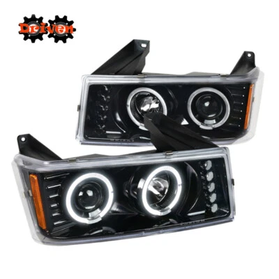 04-12 Chevy Colorado GMC Canyon Proyector Halo Faro Negro Brillante Lente Transparente Foto 1 de 3