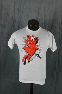Vintage Graphic T-shirt - Where's My Coffee Cat Graphic Screen Stars - Men's S - Picture 1 of 8