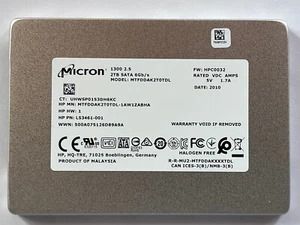 MICRON MTFDDAK2T0TDL-1AW1ZABHA 2TB 1300 2.5" SATA 6Gb/s 1.7A SSD For HP Laptop - Picture 1 of 7