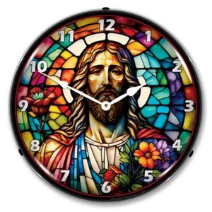 Jesus Christ LED Backlit Clock - Picture 1 of 3