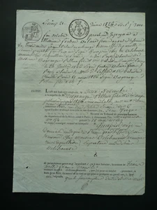 1826 Fiscaux 25 c Cachet Filigrane "Timbre Royal" Acte Notarié Protêt - Lisieux - Picture 1 of 3