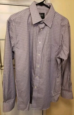 Camisa de viajero Jos A Bank mediana multicolor a cuadros ajuste a medida vestido abotonado  Foto 1 de 4