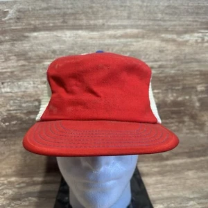 VTG Red Hat White Mesh SnapBack Truck Hat Made In USA - Picture 1 of 8