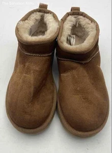 UGG Womens Classic Ultra Mini Brown Suede Pull On Ankle Snow Boots Size 8 - Picture 1 of 6