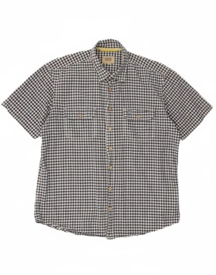 CAMEL Mens Short Sleeve Shirt Large Blue Gingham Cotton DJ30 - Image 1 of 4