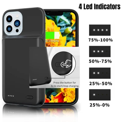 Battery Charger Case Power Bank For iPhone 11 12 13 14 15 16 Fast Charger Cover - Image 1 of 4