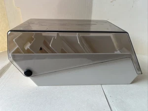 Vintage Hard Plastic 3.5” FLOPPY DISK DISKETTE CASE HOLDER 9” Clear Top DISC - Picture 1 of 12