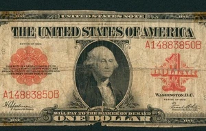 Fr. 40 $1 1923 Legal Tender ((Red Seal)) ** PAPER CURRENCY ((TAPE / TRIMMED)) - Picture 1 of 3