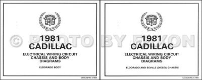 Diagramma Elettrico A Colori Set OEM Per Cablaggio Diesel Cadillac Eldorado 1981 - Immagine 1 di 2