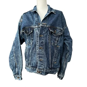 VTG Levi’s denim jean jacket dark blue wash men’s medium made USA 70507 0227 - Picture 1 of 11
