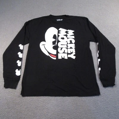 Camiseta de manga larga grande negra con estampado gráfico de Mickey Mouse de Disney para hombre Foto 1 de 4