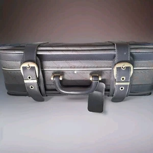 Vintage RARE Antler Suitcase Blue Patterned Buckles - Picture 1 of 22
