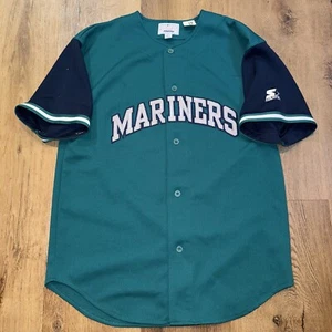 Vintage Seattle Mariners Jersey Alex Rodriguez Starter Button Vtg Mens Large 90s - Picture 1 of 12
