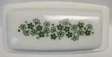 Vintage Pyrex Spring Blossom “Crazy Daisy” Butter Dish Green MCM Mid-Century EUC