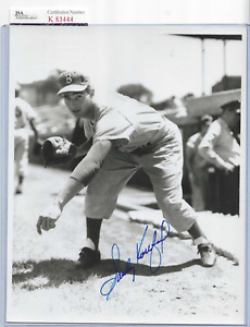 Sandy Koufax Brooklyn Dodgers Autographed Baseball Brace 8x10 Photo JSA Rookie