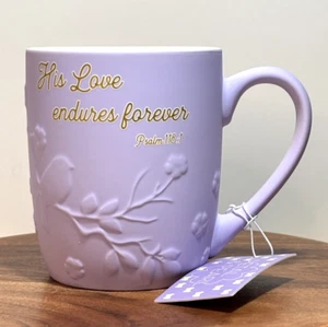 Petal & Pearl His Love Endures Forever Religious Ceramic Coffee Mug Gift - Picture 1 of 9