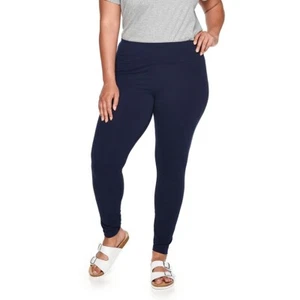 Navy Blue Midrise Leggings 3X Birthday Gift 29in Inseam Office Casual Sonoma New - Picture 1 of 1