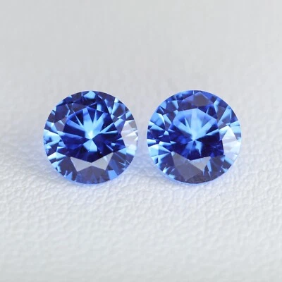 1.83ct 2pcs Pair Cobalt Blue Spinel (Czochralski) Round 6mm Lab Grown Stone - Image 1 of 4
