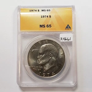 1974 $1 Ike Eisenhower Dollar - ANACS MS 65 - SKU-X4661 - Picture 1 of 4