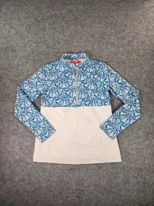 Lilly Pulitzer Shirt Womens XS Floral 1/4 Zip Athletic Pullover Stretch Pockets - Picture 1 of 13
