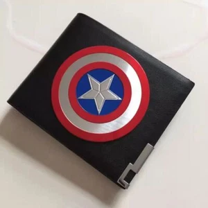 Captain America Shield Badge Leather Wallet Cosplay Prop New Gifts Collectibles - Picture 1 of 2